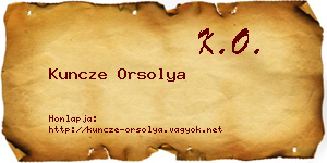 Kuncze Orsolya névjegykártya
