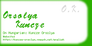 orsolya kuncze business card